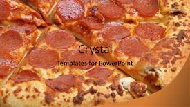  Presentation with pizza pasta - Audience pleasing slide deck consisting of pepperoni pizza with stuffed crust backdrop and a red colored foreground