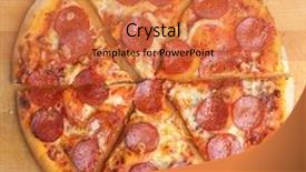  Presentation with pizza pasta - PPT theme enhanced with pepperoni pizza background and a red colored foreground