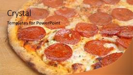  Presentation with pizza pasta - Audience pleasing slides consisting of pepperoni pizza backdrop and a coral colored foreground
