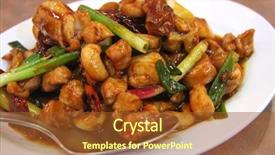  Presentation with nut - Colorful slides enhanced with peppers and cashew nut backdrop and a tawny brown colored foreground