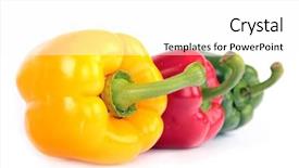  Presentation with peppers - Colorful presentation theme enhanced with peppers isolated on white backdrop and a white colored foreground