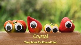  Presentation with cartoon character - Theme enhanced with peppers with eyes cartoon character background and a  colored foreground