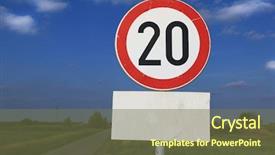  Presentation with limit - Cool new PPT theme with per hour speed limit sign backdrop and a tawny brown colored foreground