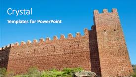  Presentation with clear - PPT theme consisting of peracense-castle-and-clear-sky background and a teal colored foreground