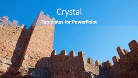  Presentation with clear - Presentation having peracense-castle-and-clear-sky background and a teal colored foreground