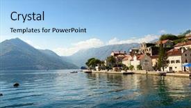  Presentation with kotor montenegro - Slides having perast town kotor bay montenegro europe background and a light blue colored foreground