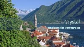  Presentation with kotor montenegro - Cool new PPT theme with perast village in kotor bay montenegro backdrop and a ocean colored foreground