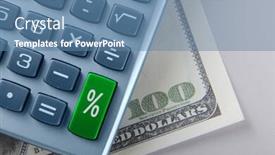  Presentation with percent - Theme with percent calculator and dollars background and a teal colored foreground