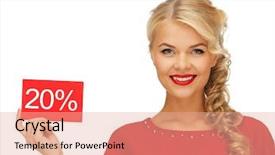  Presentation with percent - Audience pleasing slides consisting of percent people - picture of lovely woman backdrop and a coral colored foreground