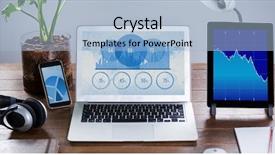  Presentation with percentage - Cool new PPT layouts with percentage - graph chart screen on digital backdrop and a light blue colored foreground