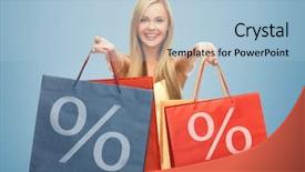  Presentation with percentage - PPT theme with percentage - picture of happy woman holding background and a light blue colored foreground