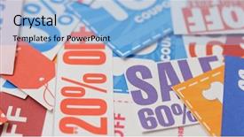  Presentation with coupon - Theme featuring percentage - shopping coupon background and a light blue colored foreground