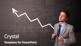  Presentation with percentage - Colorful presentation design enhanced with percentage - young person standing with increasing backdrop and a dark gray colored foreground