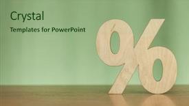  Presentation with percentage - Slide deck featuring percentage sign symbol icon wooden background and a seafoam green colored foreground