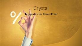  Presentation with percentage - Slides featuring percentage symbol and hand showing ok gesture background and a gold colored foreground