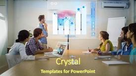  Presentation with percentage - Audience pleasing slide set consisting of percentages graphical representation against attentive backdrop and a coral colored foreground