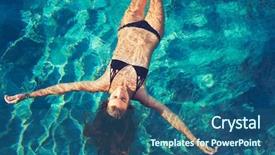  Presentation with young woman diagnosis of sti - Cool new PPT theme with perception - beautiful young woman floating backdrop and a ocean colored foreground