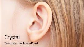  Presentation with perception - PPT theme featuring perception - little girl's ear is close-up background and a lemonade colored foreground