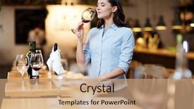  Presentation with smell - Audience pleasing presentation theme consisting of perception - modern sommelier estimating smell backdrop and a coral colored foreground