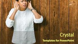  Presentation with attention - Cool new slide set with perception attention - beautiful young african american woman backdrop and a tawny brown colored foreground