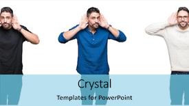  Presentation with perception - Amazing presentation theme having perception attention - collage of handsome man backdrop and a light blue colored foreground