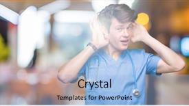  Presentation with perception - Beautiful PPT theme featuring perception attention - young doctor wearing medical uniform backdrop and a light blue colored foreground