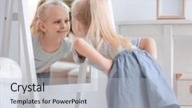  Presentation with mirror - Beautiful presentation featuring perception de soi - cute little girl looking backdrop and a light gray colored foreground