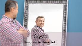  Presentation with near furnace creek in death - Amazing presentation theme having perception de soi - smiling mature man standing near backdrop and a mint green colored foreground