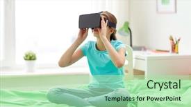  Presentation with perception - PPT layouts consisting of perception de soi - technology augmented reality entertainment background and a  colored foreground