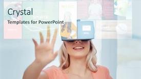  Presentation with augmented reality - PPT layouts featuring perception de soi - technology augmented reality media background and a sky blue colored foreground