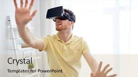  Presentation with virtual technology - Amazing PPT layouts having perception de soi - technology gaming entertainment and people backdrop and a soft green colored foreground