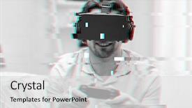  Presentation with perception - Audience pleasing PPT theme consisting of perception de soi - technology gaming entertainment and people backdrop and a light gray colored foreground