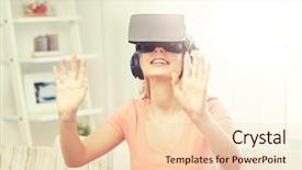  Presentation with virtual technology - PPT theme enhanced with perception de soi - technology virtual reality entertainment background and a lemonade colored foreground