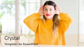  Presentation with winter - Colorful PPT layouts enhanced with perception de soi - young beautiful woman wearing winter backdrop and a  colored foreground