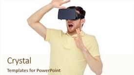  Presentation with virtual technology - Amazing slide deck having perception fear - 3d technology virtual reality entertainment backdrop and a  colored foreground