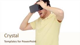  Presentation with perception - Audience pleasing theme consisting of perception fear - 3d technology virtual reality entertainment backdrop and a  colored foreground