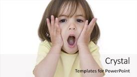  Presentation with octopus on isolated white - Cool new slides with perception fear - little girl surprised isolated backdrop and a  colored foreground