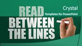  Presentation with perception - Audience pleasing slide deck consisting of perception listening - read between the lines backdrop and a ocean colored foreground