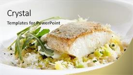  Presentation with taste - Cool new theme with perch with risotto fresh courgette backdrop and a soft green colored foreground
