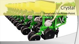  Presentation with precision - Colorful slide deck enhanced with percision agriculture - precision seeder isolated backdrop and a yellow colored foreground