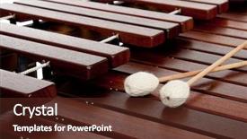  Presentation with percussion instrument - Audience pleasing presentation theme consisting of percussion instrument the marimba backdrop and a tawny brown colored foreground