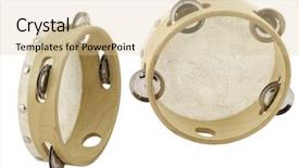  Presentation with drums - Slide set consisting of percussion instruments - image of drums background and a  colored foreground