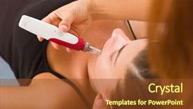  Presentation with anti aging - Slides featuring percutaneous - attractive female patient receiving midro background and a tawny brown colored foreground