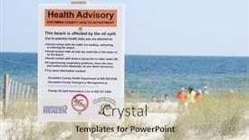  Presentation with oil spill - Slide deck having perdido-key-fl-june-10 background and a soft green colored foreground