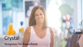  Presentation with middle adolescent - Colorful presentation design enhanced with perfec asisttant - beautiful middle age hispanic woman backdrop and a  colored foreground