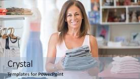  Presentation with beautiful hispanic woman - Presentation theme featuring perfec asisttant - beautiful middle age hispanic woman background and a  colored foreground