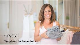  Presentation with beautiful hispanic woman - Audience pleasing PPT theme consisting of perfec asisttant - beautiful middle age hispanic woman backdrop and a lemonade colored foreground