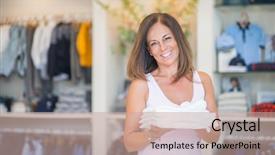  Presentation with beautiful hispanic woman - Presentation design with perfec asisttant - beautiful middle age hispanic woman background and a coral colored foreground