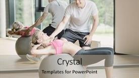  Presentation with woman sport - Cool new PPT theme with perfec asisttant - fitness sport exercising and diet backdrop and a  colored foreground