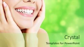  Presentation with perfect - Cool new presentation theme with perfect - closeup shot of woman's toothy backdrop and a mint green colored foreground